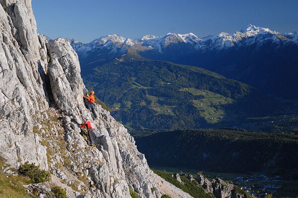 Climbing with a view of the Schladminger Tauern