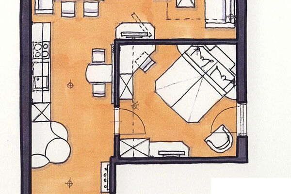 Apartment-Grundriss im Landhaus Katharina in Ramsau am Dachstein